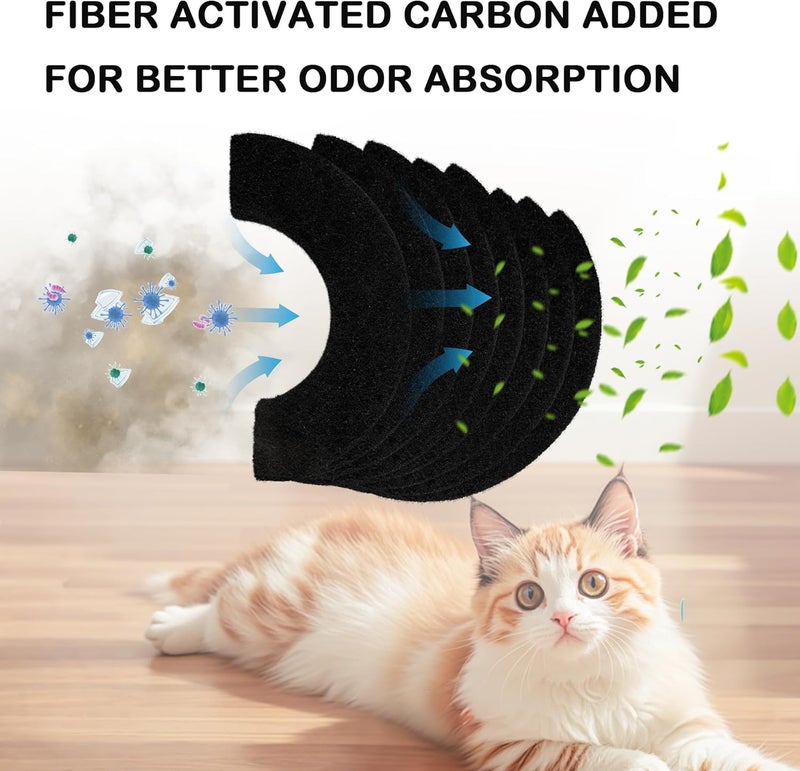 caqeaus 8 Pack Carbon Filters Compatible with Litter Robot 4, Activated Charcoal Cat Litter Box Filters Replacement to Absorb Odors Litter Box Deodorizer Controls Moisture and Keep Home Fresh - Image 5